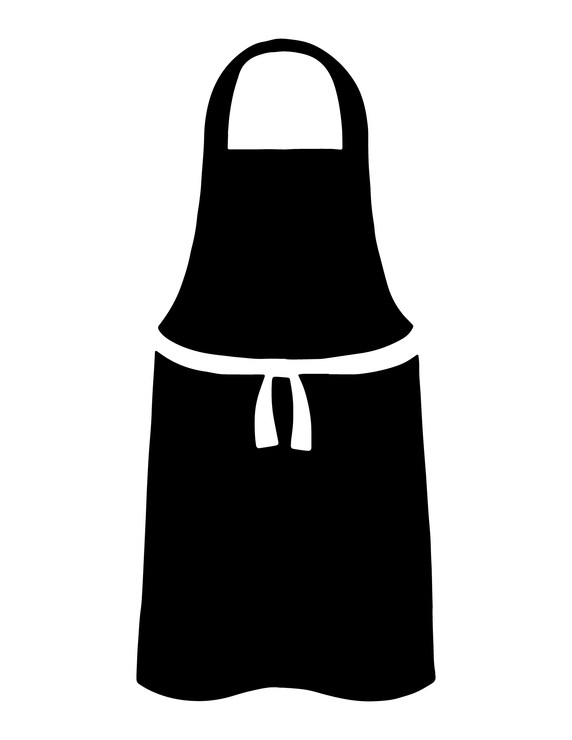 Separate black apron icon delivered in September 2020
