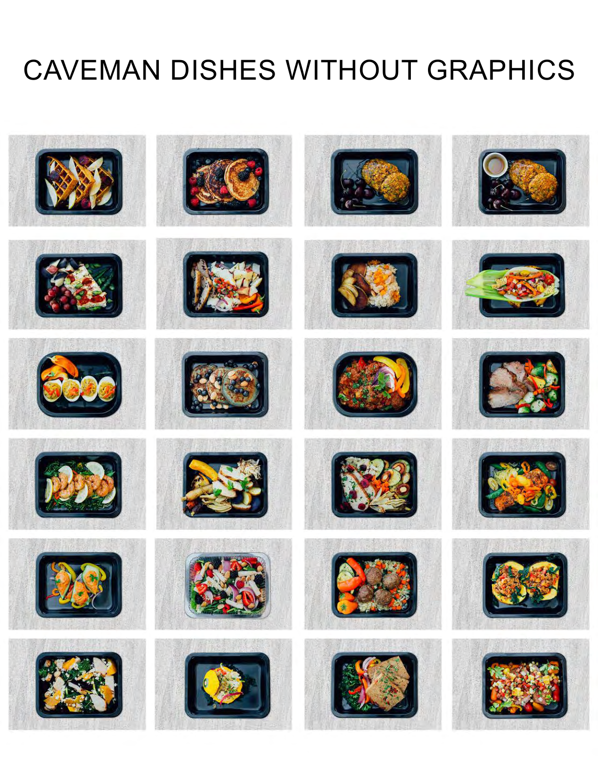 Caveman meal-card proof without graphic strips